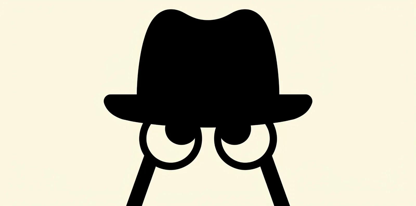 BFL model example: a black fedora with round eyes and thin legs on a cream background.