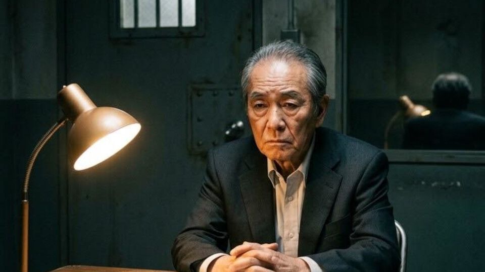 小宫坐在审讯室的桌子对面。